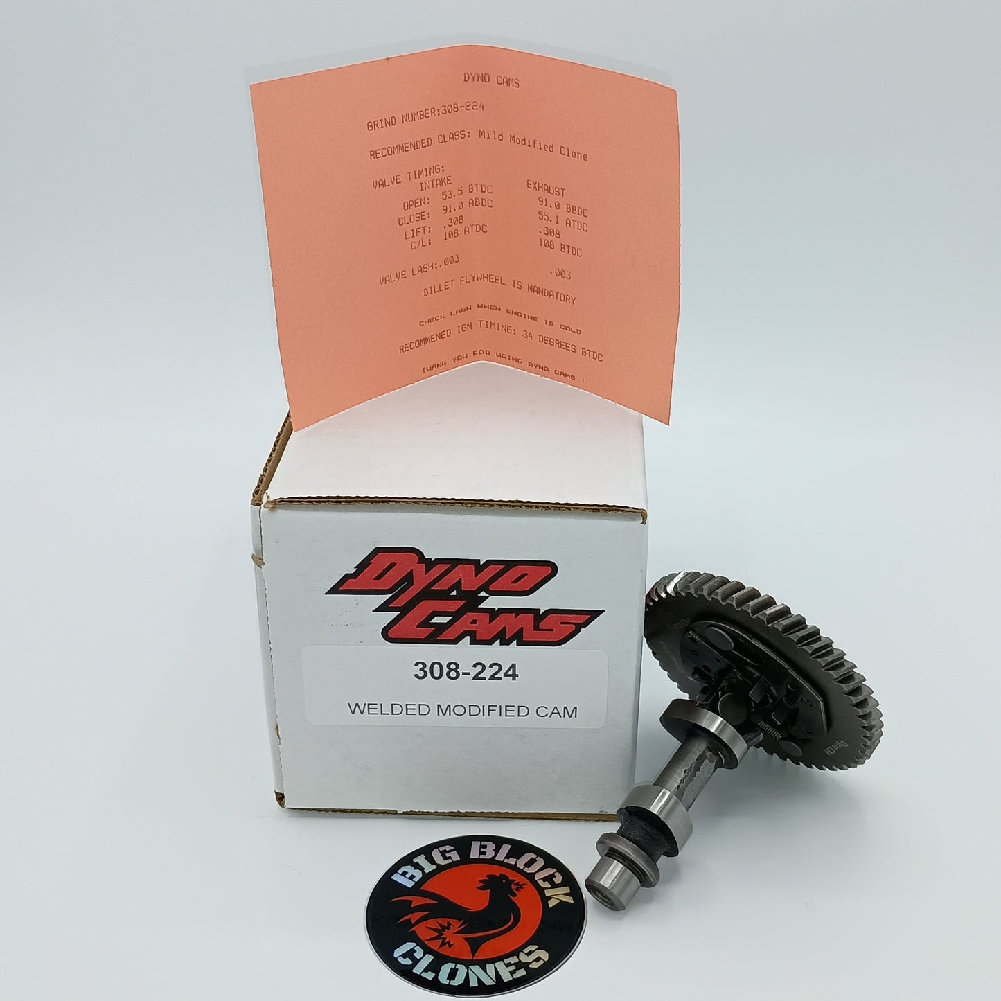 DynoCams Camshaft - 308 Grind - Clearanced for 58mm stroke cranks - 308-224