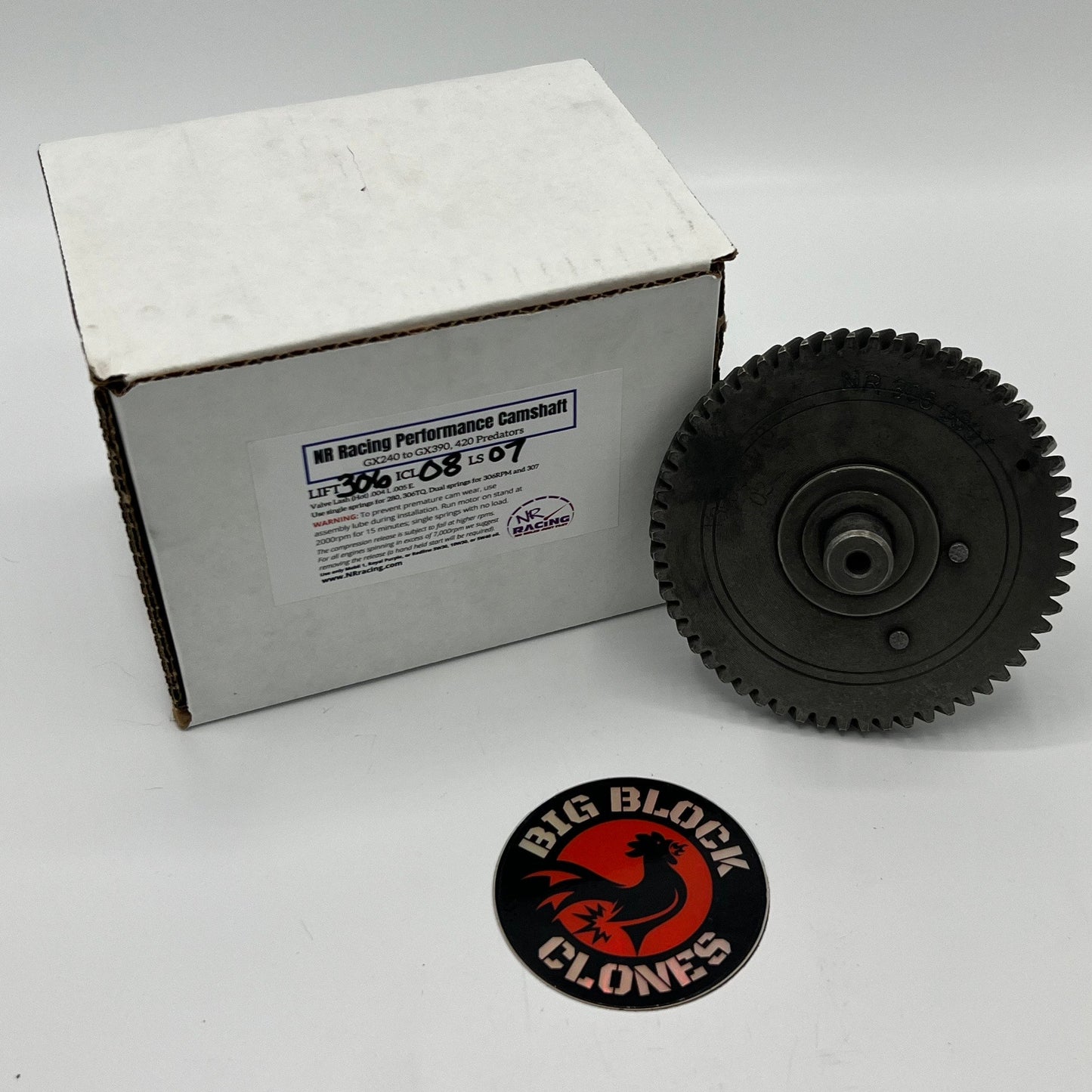 Big Block GX390 and Clone NR Racing Performance Cam 306-08-07 - GX390 - Predator 420 - 440 - 460 - 500
